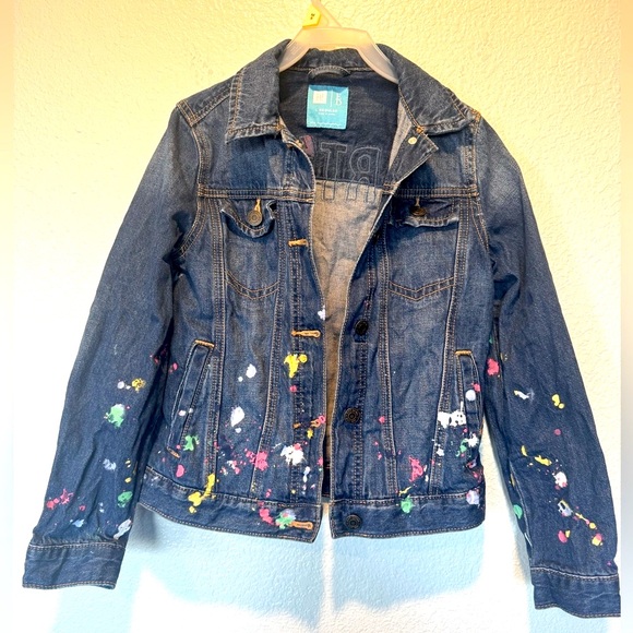 GAP Other - LUC Gap kids blue Jean jacket sz Large “Artist” 9-10